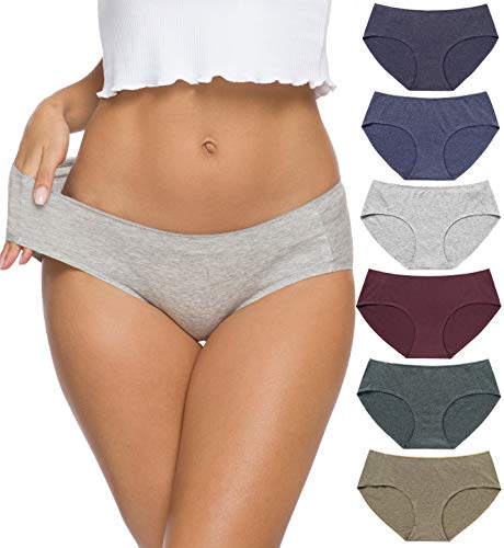 Wealurre Cotton Women's Breathable Panties Seamless Comfort Underwear(3128L,Blue Gold)