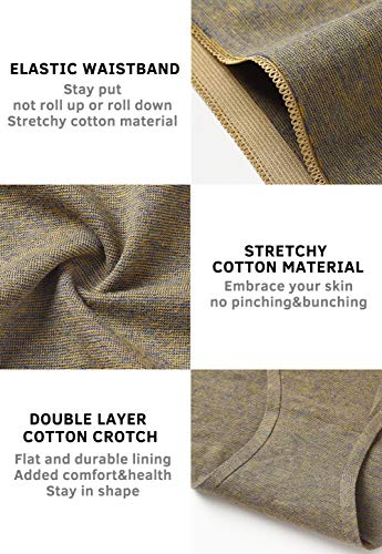 Wealurre Cotton Women's Breathable Panties Seamless Comfort Underwear(3128L,Blue Gold)