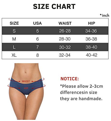 Wealurre Cotton Women's Breathable Panties Seamless Comfort Underwear(3128L,Blue Gold)