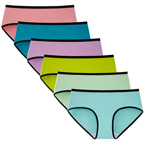 INNERSY Womens Underwear Cotton Hipster Panties Regular & Plus Size 6-Pack(Spun Sugar,Medium)