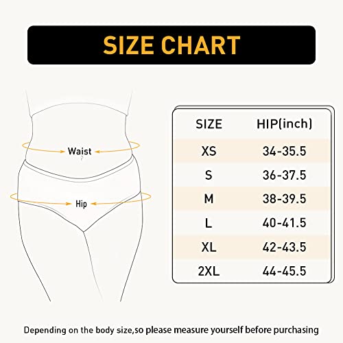 INNERSY Womens Underwear Cotton Hipster Panties Regular & Plus Size 6-Pack(Spun Sugar,Medium)