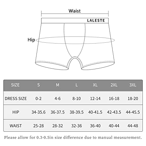 LALESTE 3" Inseam Womens Cotton Boxer Briefs Underwear Boy Shorts Panties for Women 5 Pack
