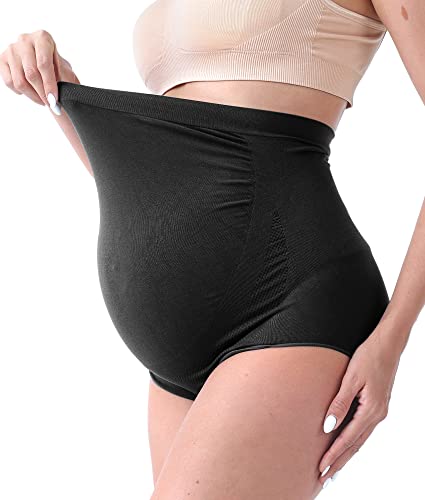 SUNNYBUY Women's Maternity High Waist Underwear Pregnancy Seamless Soft Hipster Panties Over Bump (Five color-5pk 2XL)