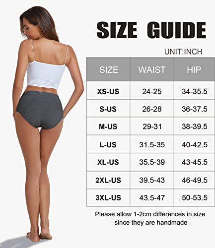 coskefy Cotton Panties for Women No Show High Waisted Underwear Seamless Tummy Control Briefs 5 Pack