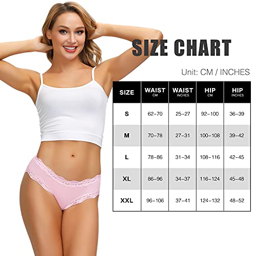 LYYTHAVON Women’s Underwear Soft Breathable Cotton Brief Ladies Panties 5-Pack (Multicolored I,5 Pack, Large)