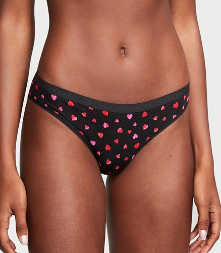 Victoria's Secret Stretch Cotton Bikini Panty Pack, Underwear for Women, 5 Pack, Love Club (M)