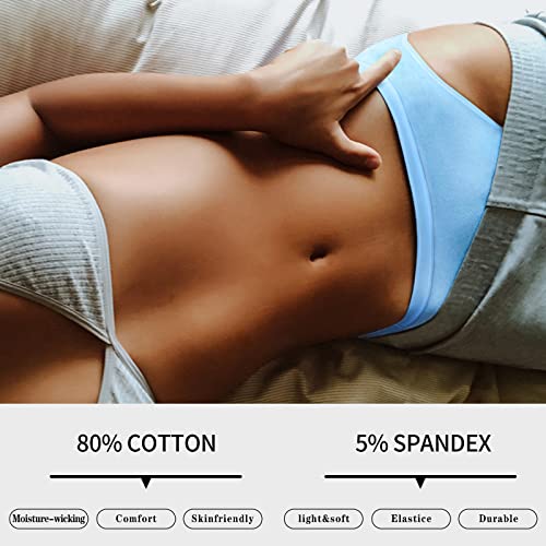 CULAYII Womens Bikini Panties, High-Cut Full Coverage Hip Lift Cotton Fiber Cool Underwear for Women - 10 Pack, L