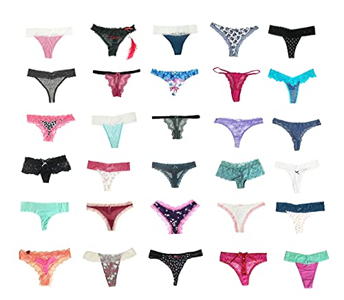 jooniyaa Women Variety of Underwear Pack T-Back Thong G-String Panties（20pcs,S）