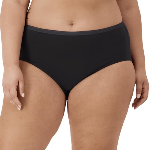 Hanes Women's Plus Size Cool Comfort Cotton Brief 10-Pack, Assorted, 11