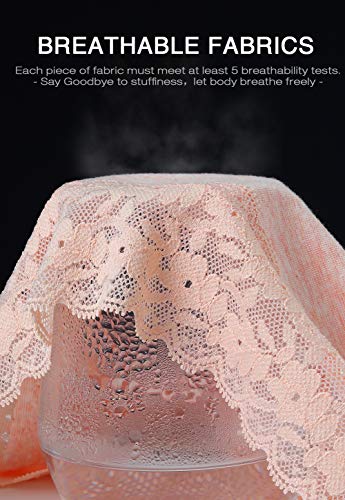 GNEPH Cotton Underwear for Women, Lace Panties for Women, Cotton Panties For Women 5 Pack(218M-Light)