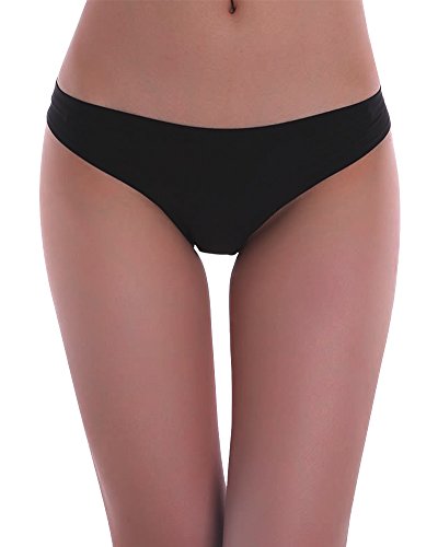 COSOMALL 6 Pack Women's Invisible Seamless Bikini Underwear Half Back Coverage Panties (US M, 6 Pack Seamless)