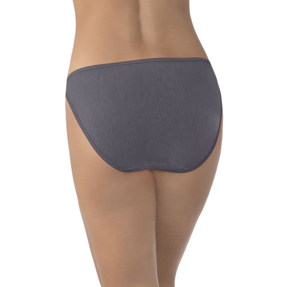 Vanity Fair Women's Illumination String Bikini Panties, Silky Stretch & Satin Trim, 3 Pack-Midnight Black, 5