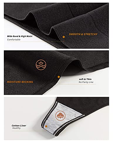 GRANKEE Women's Breathable Seamless Thong Panties No Show Underwear 6 Pack(Autumn 6 pack M)