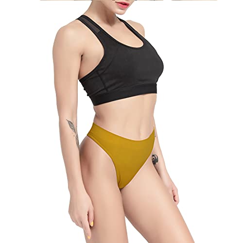 GRANKEE Women's Breathable Seamless Thong Panties No Show Underwear 6 Pack(Autumn 6 pack M)