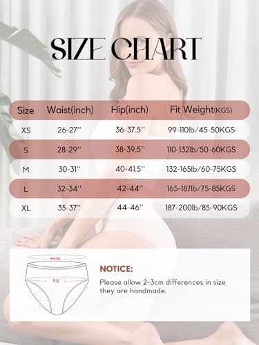 GNEPH Women's Seamless High Waisted Full Coverage Cheeky Panties No-Show Bikini Underwear for Women Comfortable and Stylish Seamless Hipster Underwear 6PACK(G855M-Coffee)