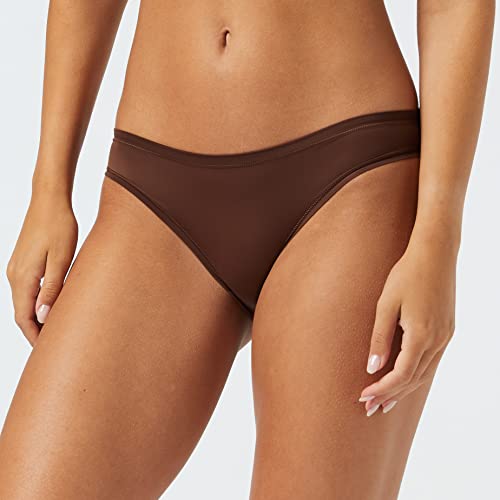 Amazon Essentials Women's Bikini Brief Underwear, Pack of 6, Black/Rich Hazel, XX-Small