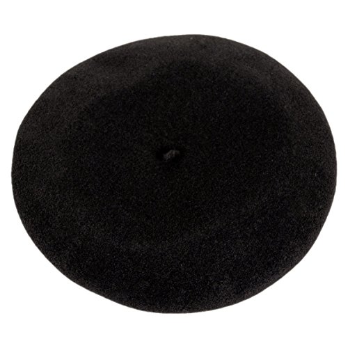 Jaxon Wool Basque Beret by Laulhere (X-Large, Black)