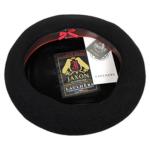 Jaxon Wool Basque Beret by Laulhere (X-Large, Black)
