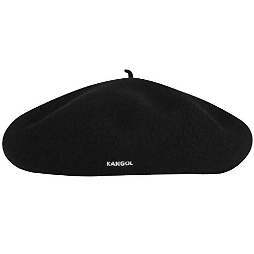 Kangol Anglobasque Wool Beret Hat for Women and Men, Medium, Black