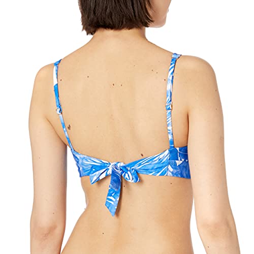 Trina Turk Women's Standard Basque Banded Bra Bikini Top, Sapphire Blue, 8