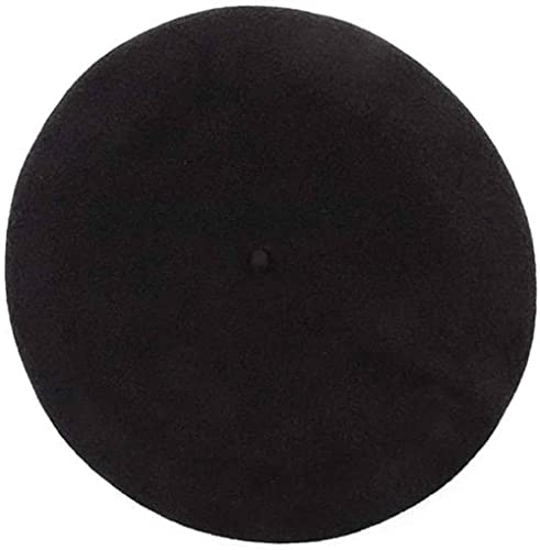 Laulhere Basque AUTHENTIQUE/Fandango/VRAI Basque 10" Made in France Anglo-Basque Wool Beret, (7-1/8) (57), Noir (Black)