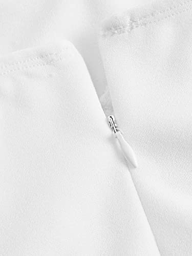 Verdusa Women's Backless Sweetheart Neck Sleeveless High Waist A Line Swing Flared Short Cami Dress White S