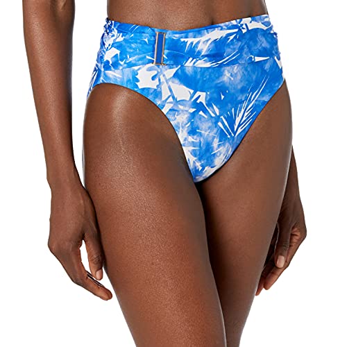 Trina Turk Women's Standard Basque High Waist Bikini Bottom, Sapphire Blue, 10