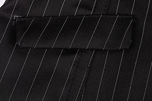 GSHappyGo Gothic Office Stripes Suit Corset and Skirt Set Basques Lingerie Black XXXL