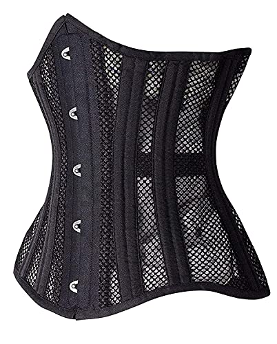 SHAPERX Longline Heavy Duty Steel Boned Corset Underbust Body Shaper Black/L