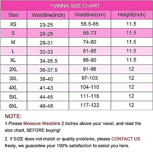 YIANNA Waist Trainer for Women Tummy Control Latex Underbust Waist Cincher Corset Sport Girdle Hourglass Body Shaper,(Black, XS)