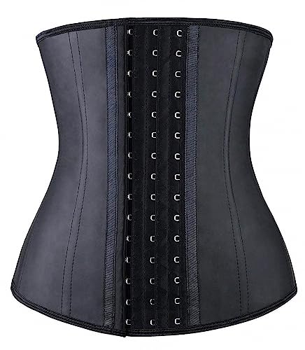 YIANNA Waist Trainer for Women Tummy Control Latex Underbust Waist Cincher Corset Sport Girdle Hourglass Body Shaper,(Black, XS)