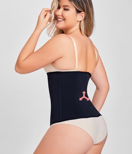 MERYOSZ Waist Trainer Corset Zipper Tummy Control Shapewear Breathable Waist Cincher for Women Body Shaper Sport Girdle (Black,M)