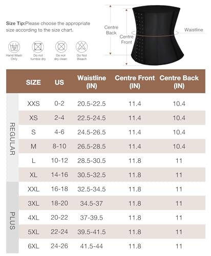 Lover-Beauty Waist Trainer for Women Latex Corsets Waist Cincher Workout Girdle Hourglass Body Shaper (Medium, Black)