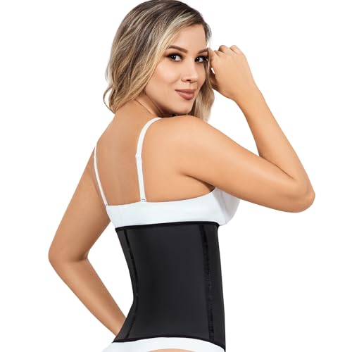 Lady Slim Underbust Latex Waist Trainer - Black Medium Hourglass Body Shaper for Women