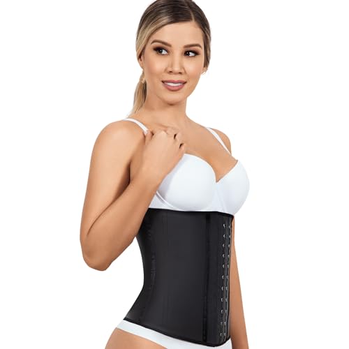 Lady Slim Underbust Latex Waist Trainer - Black Medium Hourglass Body Shaper for Women