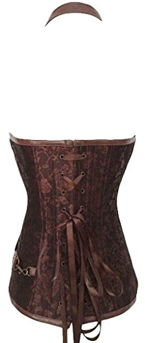 Alivila.Y Fashion Womens Steel Boned Retro Goth Steampunk Corset 908-Coffee-XL