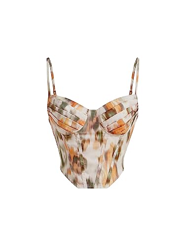 Floerns Women's Bustier Corset Top Tie Dye Spaghetti Strap Asymmetrical Crop Cami Top Multicolor M