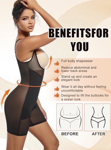 Fitever Women Waist Trainer Bodysuit Full Body Shaper Vest Tummy Control Slim Corset Shapewear Tank Tops