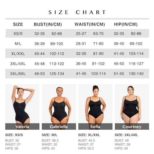 FeelinGirl Tummy Control Shapewear for Women Seamless Butt Lift Shapewear Bodysuit Full Body Shaper for Women Black M-L