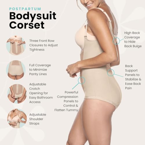 Bellefit Postpartum Bodysuit Corset - C-Section Belly Support Girdle, Postpartum Essentials