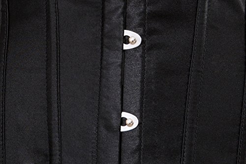 Zhitunemi Women's Bustier Corset Top Overbust Trainer Black Satin Waist Cincher 4X-Large Black