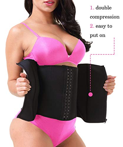 GainKee Womens Waist Trainer Workout Seamless Waist Trainer for Women Sweat Waist Trainer with Zipper (Medium, Belt)