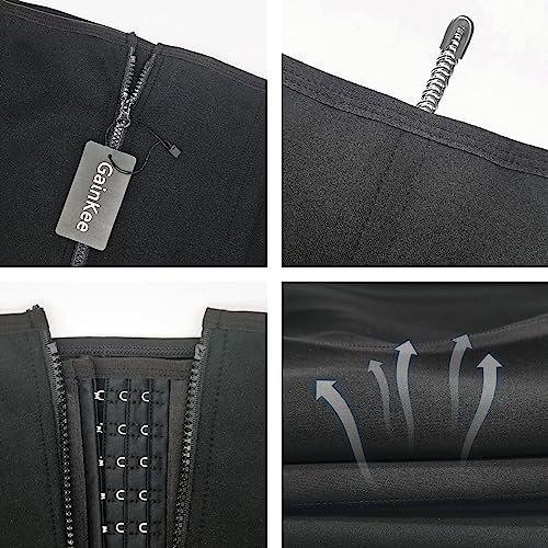 GainKee Womens Waist Trainer Workout Seamless Waist Trainer for Women Sweat Waist Trainer with Zipper (Medium, Belt)