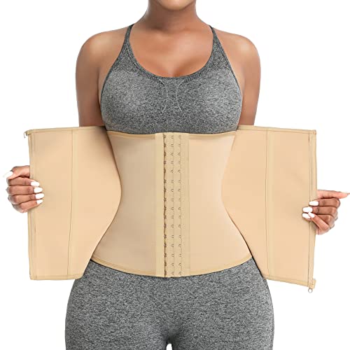 FeelinGirl Body Shaper Waist Trainer for Women Workout Waist Cincher Slim Waist Cincher Corset Tummy Control Shapewear Beige