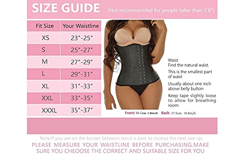 Ann Darling Latex Corset Waist Trainer for Women Fajas Colombianas Tummy Control Body Shaper Black-latex M