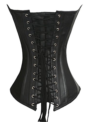 luvsecretlingerie Heavy Duty 24 Double Steel Boned Waist Training Genuine Leather Overbust Tight Shaper Corset #1217-LE