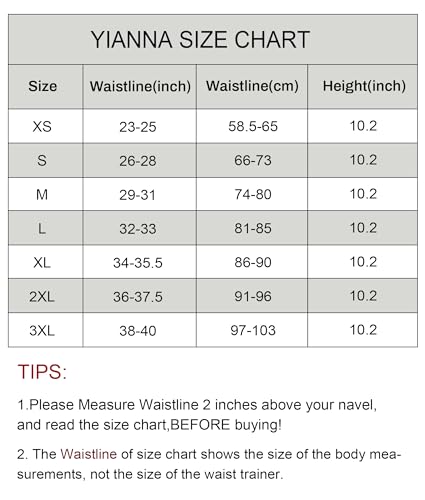 YIANNA Short Torso Waist Trainer for Women Latex Underbust Waist Corsets Cincher Hourglass Body Shaper 4 Hooks, YA110207-Black-XL