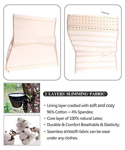 YIANNA Women's Latex Waist Trainer Long Torso Underbust Corsets Cincher Sport Girdle Body Shaper, Size XS (Beige)