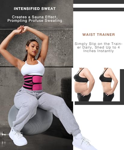 Waist Trainer for Women Long Torso Sauna Workout Waist Trainers Double Belts Neoprene Corset Waist Cincher Zipper Trimmer