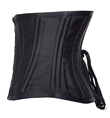 SHAPERX Women's 26 Steel Boned Corset Short Torso Heavy Duty Waist Trainer Corset for Weight Loss, SZ1934-Black-S